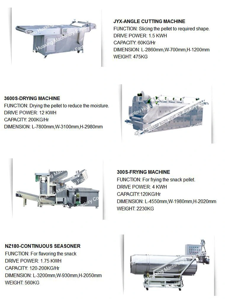 Food Pellet Processing Machine Stainless Steel Fried Snack 2D/3D Pellet Production Line