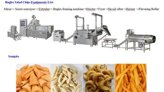 Frying Wheat Flour Snack Food Production Line Corn Doritos Tortilla Chips Processing Maker Plant Cone Bugles Snacks Food Making Machine