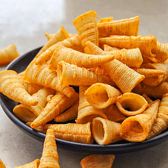 Frying Wheat Flour Snack Food Production Line Corn Doritos Tortilla Chips Processing Maker Plant Cone Bugles Snacks Food Making Machine