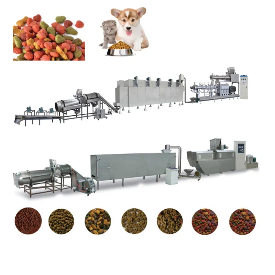 Máquina automática completa de alimentos secos para perros, gatos y peces Pet Wet Peletizing Food Pellet Processing Extrusion Máquina extrusora Máquinas Línea de producción de maquinaria