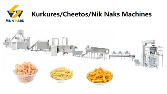 Niknak Kurkure Machine Puffs Machine Línea de procesamiento de bocadillos