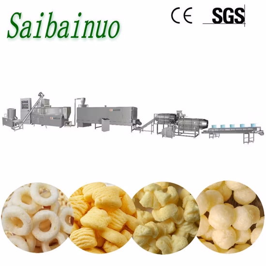 Línea de procesamiento de fabricación de alimentos de maíz de queso de bocadillos rellenos de núcleo de refrigerio inflado