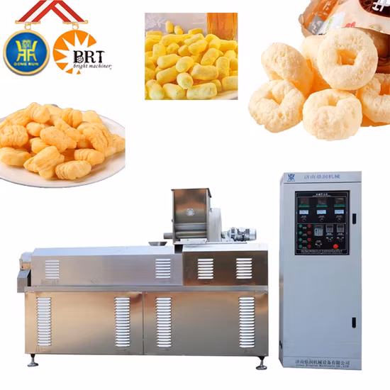 Línea de equipo de procesamiento de la máquina extrusora de fabricación de bocadillos de relleno de chocolate de hojaldre de maíz extruido de doble tornillo