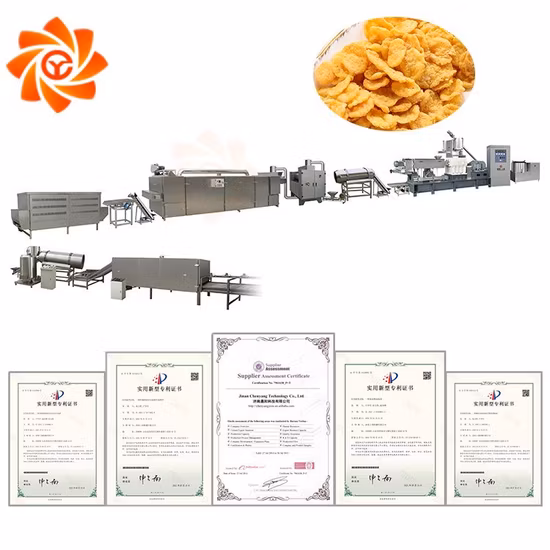 Copos de maíz Cereales para el desayuno Palo de maíz inflado Rizos Chips Relleno de núcleo Snack Panko Pan rallado Nutrición Gachas Equipo de procesamiento de alimentos Línea de producción