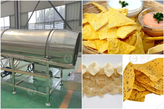 Línea de producción completa de chips de harina de trigo Línea de procesamiento de bocadillos de harina frita hecha en China
