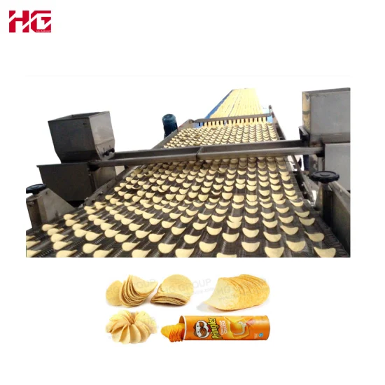 Línea de producción automática de papas fritas apilables Pringles Máquina para hacer papas fritas Freidora Freír Galletas Hacer pasteles Panadería Máquina de procesamiento de bocadillos